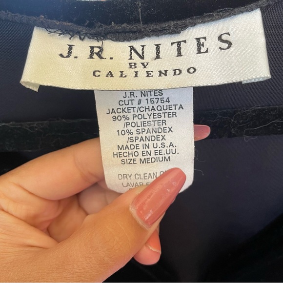 Velvet Cardigan with Rhinestone Button - Picture 3 of 4